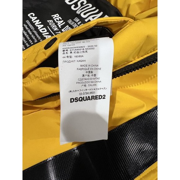 DSQUARED2 Men's Hooded Puffer Jacket Down Yellow Size 44 XS S71AN0218 S53352 172 - Picture 12 of 15